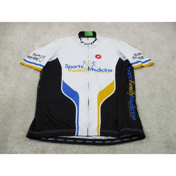 Castelli Cycling Jersey Men 3XL XXXL White Black Scorpion Zip Bike Shirt USA - Picture 1 of 12